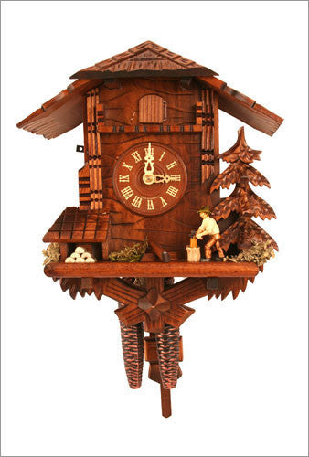 Black Forest 1 day Chalet Style German Cuckoo Clock with Woodchopper - OktoberfestHaus.com
