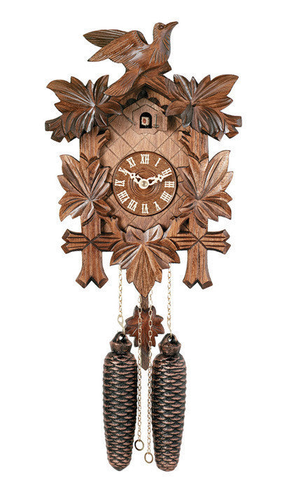 13" Tall Five Leaves One Bird 8 Day Authentic Hand-Carved German Cuckoo Clock - OktoberfestHaus.com
