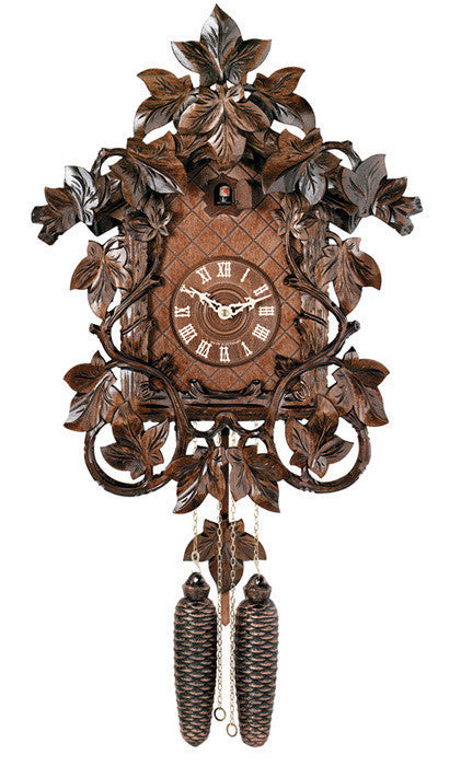 Eight Day 18" House Vines Leaves German Cuckoo Clock From River City Clocks - OktoberfestHaus.com
