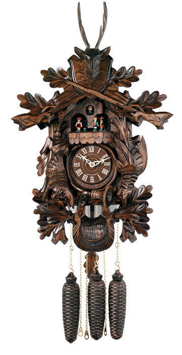 River City Clocks Eight Day Musical 24" Hunter's German Cuckoo Clock with Dead Animals - OktoberfestHaus.com

