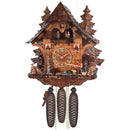 8-Day Musical Cuckoo Clock Cottage - Fisherman Raises Pole And Moving Waterwheel - OktoberfestHaus.com
