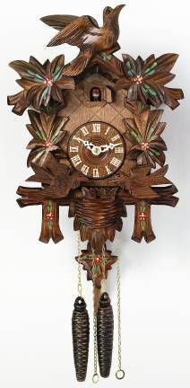 River City Clocks One Day Moving Birds German Cuckoo Clock with Painted Flowers - OktoberfestHaus.com
