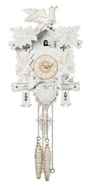 River City Clocks One Day Moving Birds German Cuckoo Clock with White Finish - OktoberfestHaus.com
