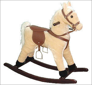 Plush Palomino Small rocking horse with sound effects - OktoberfestHaus.com
