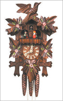 Black ForestOne Day German Cuckoo Clock with Leafs in Walnut Finish - OktoberfestHaus.com
