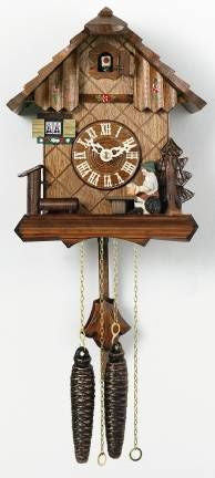 One Day Chalet Style Authentic Hand-Carved Beer Drinker German Cuckoo Clock - OktoberfestHaus.com
