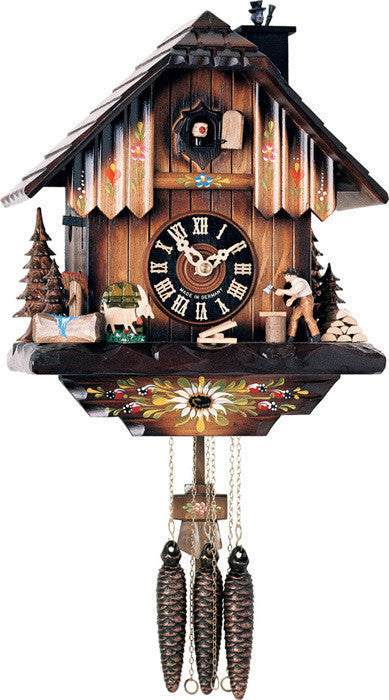 River City Clocks One Day Musical 11" German Cuckoo Clock with Man Chopping Wood and Chimney Sweep - OktoberfestHaus.com
