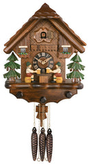 River City Clocks One Day Musical 14" German Cuckoo Clock with Two Beer Drinkers Raising Mugs - OktoberfestHaus.com
