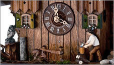 German Black Forest 12" Quartz Musical Wood Chopper Cuckoo Clock From Schneider - OktoberfestHaus.com
 - 2