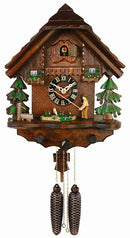 River City Clocks Eight Day Fisherman Raises Fishing Pole German Cuckoo Clock - OktoberfestHaus.com
