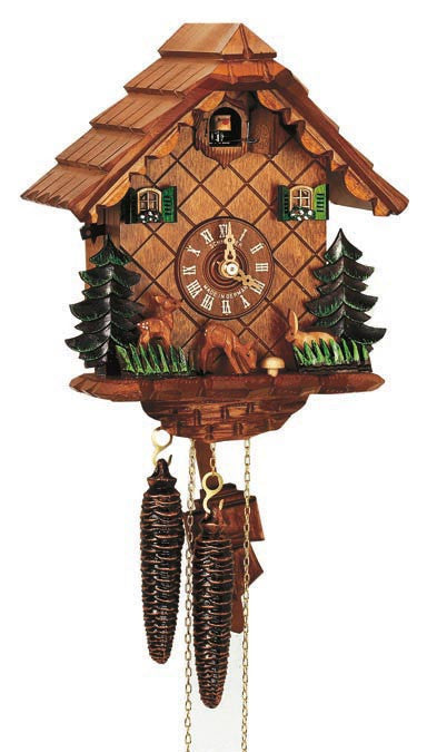 Schneider 9" Black Forest Deer and Rabbit German Cuckoo Clock - OktoberfestHaus.com
