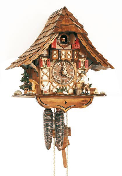 Schneider 11" Black Forest Wood Chopper and Goose German Cuckoo Clock - OktoberfestHaus.com
