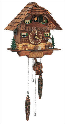 Schneider 10" Musical Black Forest Wood Chopper German Cuckoo Clock - OktoberfestHaus.com
 - 1