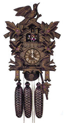 Schneider Black Forest 17" Musical Moving Birds and Hand Painted Flowers Eight Day Movement German Cuckoo Clock - OktoberfestHaus.com
