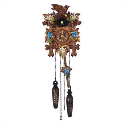 Schneider Black Forest 9" Quartz Musical Hand Painted Flowers German Cuckoo Clock - OktoberfestHaus.com

