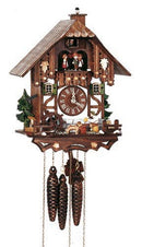 Schneider Black Forest 13" Musical Beer Drinker with Dog German Cuckoo Clock - OktoberfestHaus.com
