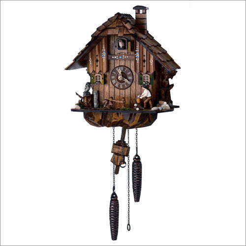 German Black Forest 12" Quartz Musical Wood Chopper Cuckoo Clock From Schneider - OktoberfestHaus.com
 - 1